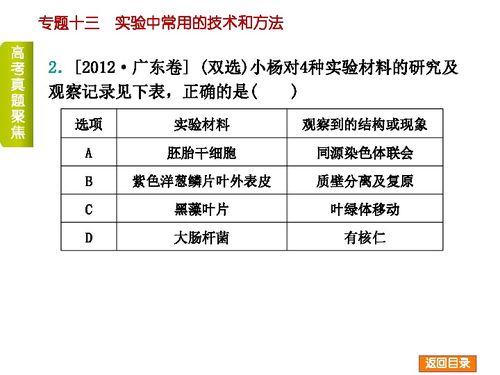 2014屆高考生物二輪復習專題十三 實驗中常用的技術(shù)